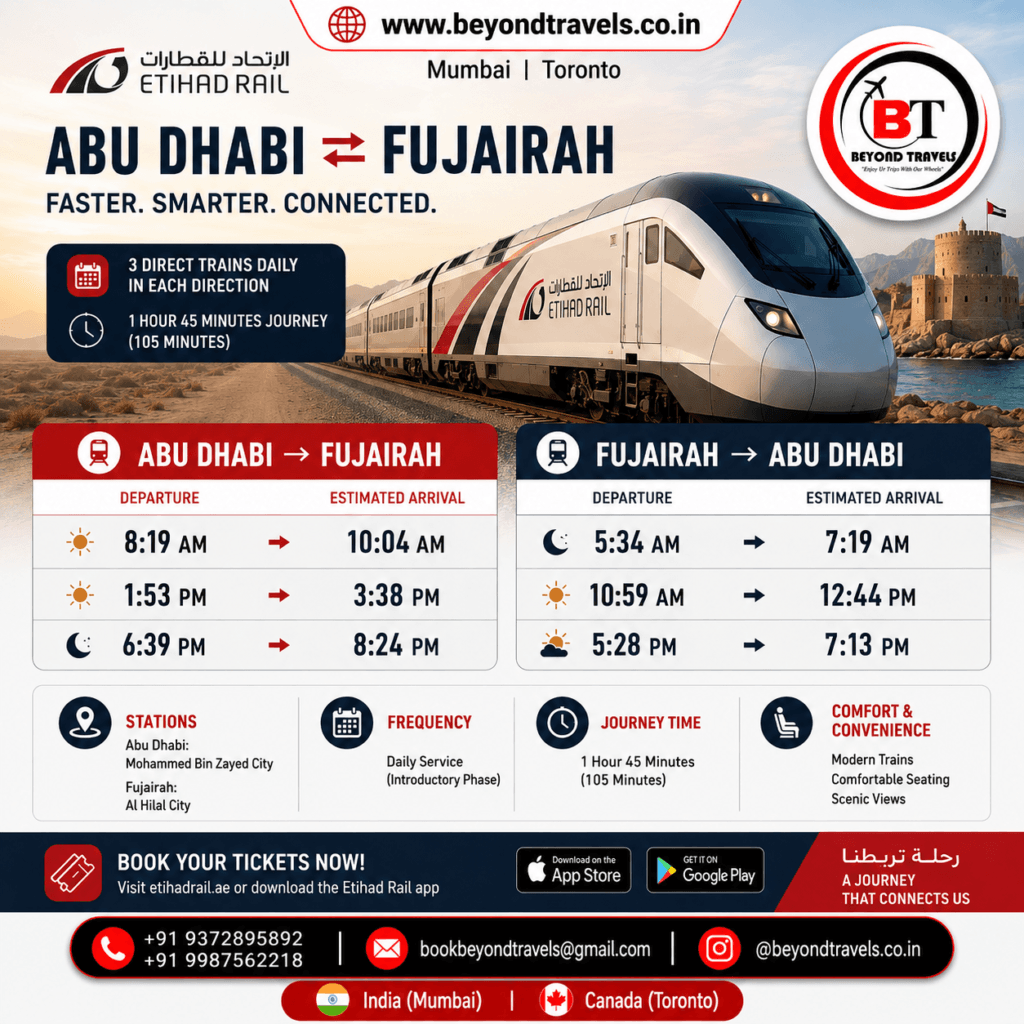 Etihad Rail: Abu Dhabi to Fujairah by train in just 1 hour 45 minutes