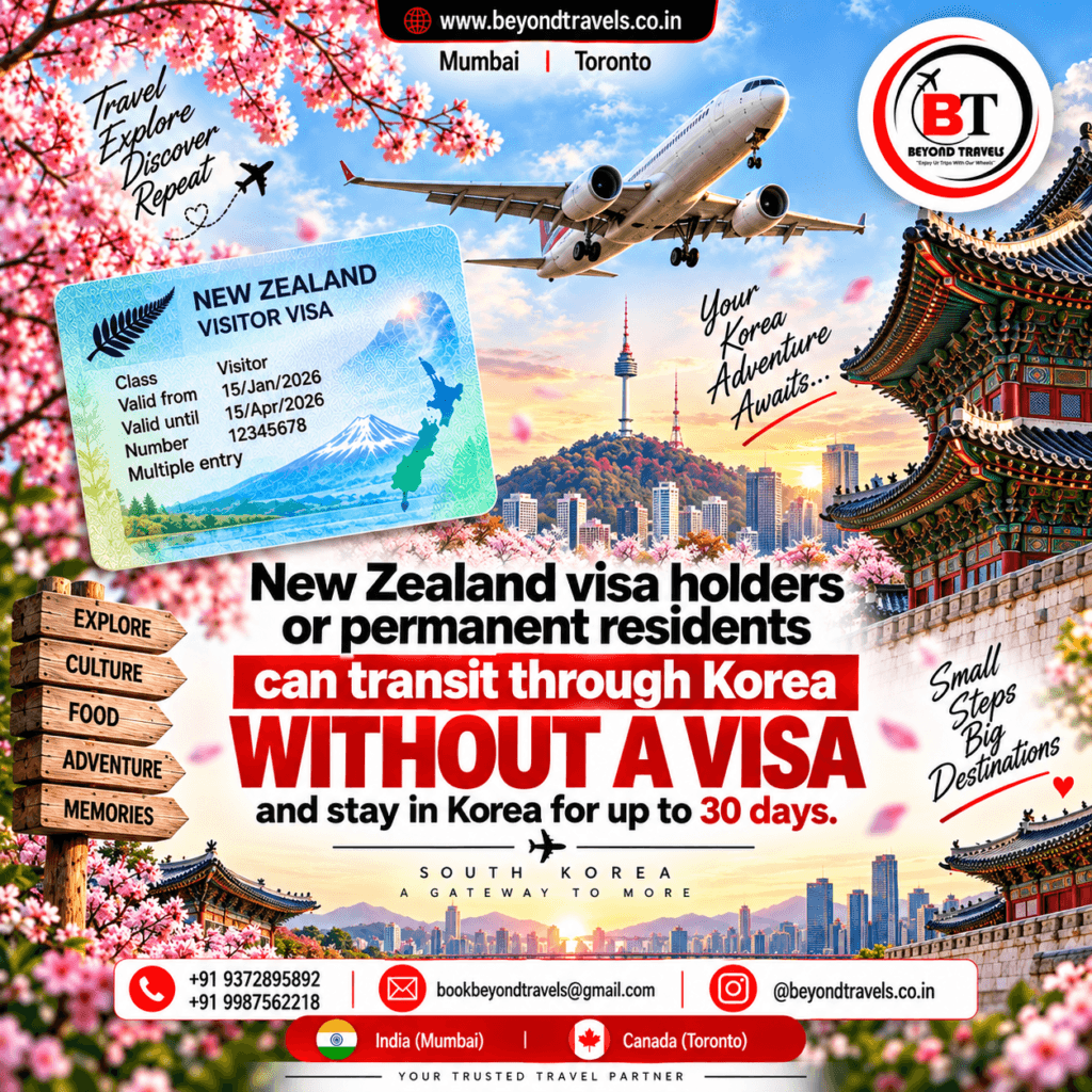 Transit through South Korea without a visa: a guide for New Zealand visa and PR holders